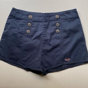 Hollister High Waist Navy‎ Style Short Zipper In Back